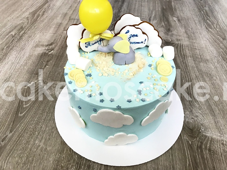 Торт со слоненком на заказ от CakeMosCake