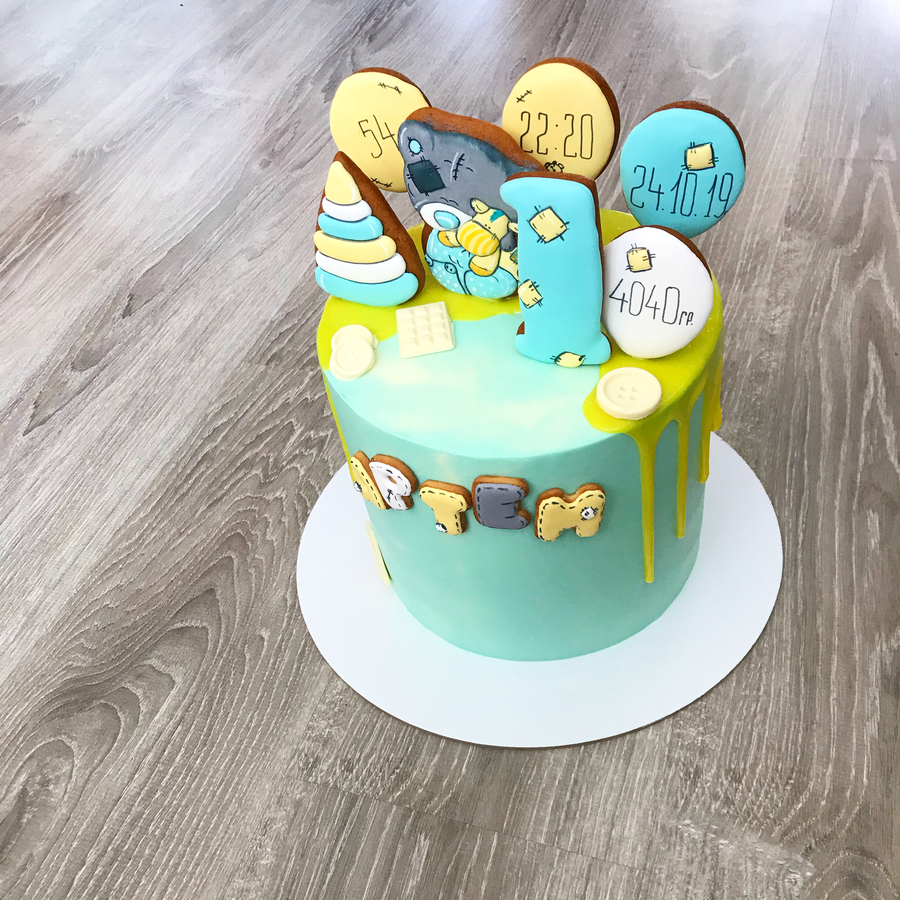 Торт на 1 годик мальчику на заказ от CakeMosCake